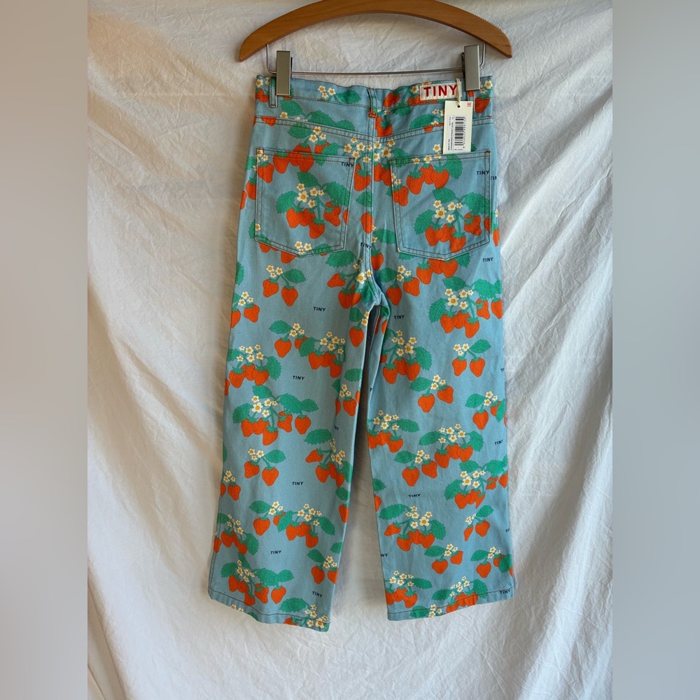 NWT SS25 SET / Tiny Cottons Crop Top + Straight Jeans Strawberries Set - Picture 5 of 16